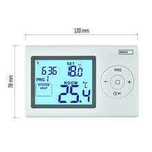 Carica l'immagine nel visualizzatore di Gallery, EMOS - termostato digitale da ambiente con display LCD - cablato programmabile - riscaldamento/raffreddamento - interval