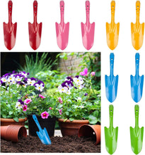 Carica l'immagine nel visualizzatore di Gallery, LATERN 10 Pezzi Mini Pale da Giardino, 28CM Colorate Pala in Metallo Attrezzo per Scavare nel Giardino per Bambini per F