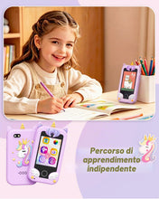Carica l'immagine nel visualizzatore di Gallery, UCIDCI Smartphone Giocattolo Telefono per Bambini e Bambine, Cellulare con Doppia Macchina Fotografica Bambini, Giochi E