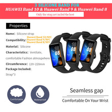 Carica l'immagine nel visualizzatore di Gallery, 3 PCS Cinturini Compatibile con Huawei Band 8/9 / 10 Cinturino di Ricambio per Orologio Intelligente, Braccialetto Sport