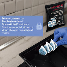 Carica l'immagine nel visualizzatore di Gallery, Roshield Super Forte Veleno per Topi e Ratti, Veleno per Topi Professionale, Esca Topicida Ratticida in Bustine di Pasta