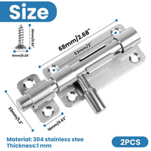 Carica l'immagine nel visualizzatore di Gallery, 2 Pezzi Chiavistello Catenaccio Porta 4" 100mm Inox 304 per Porte Interne