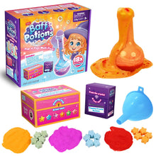 Carica l'immagine nel visualizzatore di Gallery, ZIMPLI Baff Potions Include 18 ingredienti magici da mescolare che frizzano, esplodono e colorano l’acqua. Kit di esperi
