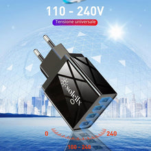 Carica l'immagine nel visualizzatore di Gallery, Caricatore USB da Muro 40W, 4 Porte con QC 3.0 Carica Rapida, Caricabatterie Multiplo per iPhone 15 14 13 12 11 X, Samsu