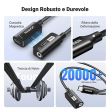 Carica l'immagine nel visualizzatore di Gallery, UGREEN Adattatore per Cuffie USB C a Jack 3.5mm PD 60W Magnetico 2 in 1(Nero)