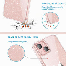 Carica l'immagine nel visualizzatore di Gallery, Cover Compatibile con iphone 13 Custodia Glitter, 2 Pezzi Pellicola Protettiva in Vetro Temperato &amp; 2 Pezzi Pellicola Fo
