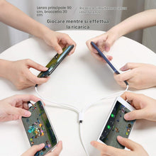 Carica l'immagine nel visualizzatore di Gallery, SDBAUX Cavo di Ricarica Multiplo 6 in 1[3A 1.2M], Cavo di Ricarica USB A/C a 4 in 1 con Connettori 2*iP/Tipo C/Micro USB