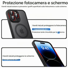 Carica l'immagine nel visualizzatore di Gallery, Amzpas Cover Magnetic per iPhone 14 PRO MAX, Custodia Protettiva Completa con Magsafe,Traslucida Opaca Posteriore Sottil