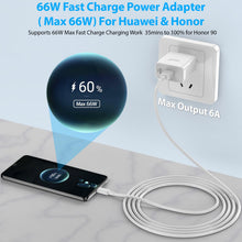 Carica l'immagine nel visualizzatore di Gallery, 66W per Super-Charge Caricabatterie per Honor Magic8 7 6 5 Lite 400 Lite