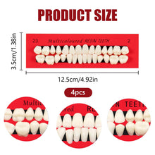 Carica l'immagine nel visualizzatore di Gallery, 4 set Denti Finti in Resina Acrilica, 112 Pezzi Kit di riparazione dentale temporanea Denti Finti in Resina Acrilica, De