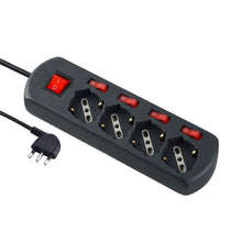 Carica l'immagine nel visualizzatore di Gallery, Electraline 61912 Multipresa 4 Posti Polivalenti Schuko, 4 Interruttori Indipendenti, 4 Prese Universali, Cavo di 1.5 m,