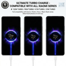 Carica l'immagine nel visualizzatore di Gallery, P37 Cavo Turbo Charge per Xiaomi 120W. Cavo USB-C 6A Quick &amp; Hyper Charge, Android Auto. Cavo USB-C 67W Mi Turbo 90W, 67