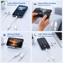 Carica l'immagine nel visualizzatore di Gallery, Adattatore USB C Jack 3,5 mm, Adattatore Cuffie USB C 2 in 1 con Porta Audio Aux e Ricarica Rapida PD 100W, Splitter Typ
