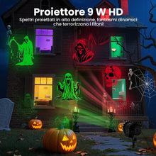 Carica l'immagine nel visualizzatore di Gallery, OUSFOT Proiettore Halloween Esterno 9V Scorrevole Singolo Integrato