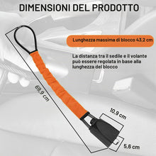 Carica l'immagine nel visualizzatore di Gallery, Bloccasterzo Auto Antifurto - Blocco Sterzo Potenziato con Doppia Sicurezza, 3 Chiavi, Cavo Acciaio Rinforzato, Installa