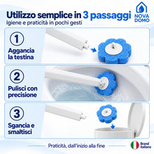 Carica l'immagine nel visualizzatore di Gallery, Scopino WC Usa e Getta con 6 Testine Profumate e Detersivo Integrato, Scopino per WC Usa e Getta con Ricariche, Spazzola