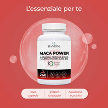 Carica l'immagine nel visualizzatore di Gallery, Bandini® MACA POWER 240 Capsule, Maca Peruviana, Complesso ad Alto Dosaggio