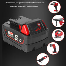 Carica l'immagine nel visualizzatore di Gallery, Waitley M18 18V 5,0Ah batteria per Milwaukee M18 batteria 18V