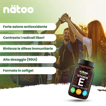 Carica l'immagine nel visualizzatore di Gallery, NÄTOO Vitamina E Pura 60 Mg 90 Ui D-Alfa-Tocoferolo 90 Softgel Vitamina E Capsule Molli Alto Dosaggio 500% Vnr Vitamin E