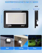 Carica l'immagine nel visualizzatore di Gallery, Faretto LED da Esterno 100W 10000LM 6500K
