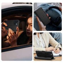 Carica l'immagine nel visualizzatore di Gallery, Cover per iPhone 15 Custodia a Libro in Pelle,Nero