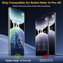 Carica l'immagine nel visualizzatore di Gallery, QULLOO Vetro Temperato per Xiaomi Redmi Note 14 Pro 4G, 2 Pezzi Pellicola Vetro Protettiva e 2 Pezzi Pellicola Fotocamer