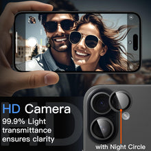Carica l'immagine nel visualizzatore di Gallery, JETech Pellicola Protettiva Fotocamera per iPhone 17, Nero, 1 Set