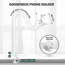 Carica l'immagine nel visualizzatore di Gallery, Supporto per telefono a collo d'oca con braccio flessibile a 360° e morsetto mobile per iPhone 16 15 14 13 12 11 Pro Max