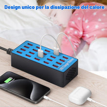 Carica l'immagine nel visualizzatore di Gallery, Caricatore Multiplo, Stazione di Ricarica a 20 Porte USB da 100W/20A, Hub di Alimentazione Compatibile Con iPhone 15/14/