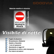 Carica l'immagine nel visualizzatore di Gallery, Cartello Proprietà Privata Alluminio Divieto di Accesso 20x30cm (A4) Vietato l Accesso Proprieta Privata Cartelli Sicure