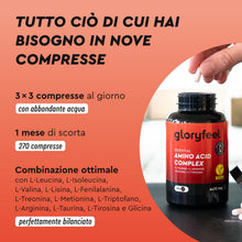 Carica l'immagine nel visualizzatore di Gallery, Aminoacidi Essenziali - Complesso ad Alto Dosaggio - 270 Compresse, 12 Aminoacidi (6.470 mg) - EAA Amino 8 + L Arginina,