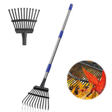 Carica l'immagine nel visualizzatore di Gallery, Rastrello da giardino Heavy Duty, per lavori di giardinaggio con 11 denti in metallo di larghezza 21 cm, aggiornato da 7