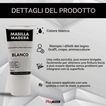 Carica l'immagine nel visualizzatore di Gallery, TECHZOCO Stucco in legno bianco, ideale per riempire e riparare legno all'interno, stucco pronto all'uso, riempitrice pe