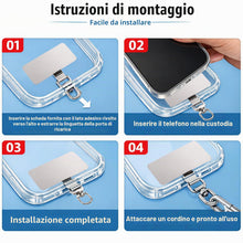 Carica l'immagine nel visualizzatore di Gallery, Set di 4 Toppa per Cordino Telefono,Quadrati 360° Ruotabile Cordino per Telefono Patch in Acciaio Inox Toppe di Ricambio