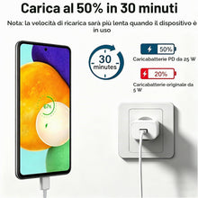 Carica l'immagine nel visualizzatore di Gallery, 25W Caricatore USB C per Samsung Galaxy A57 A56 A55 A54 A53 A36 A17 5g S26 S25 S24 S23 S22 S21 S20 FE Ultra Plus Z Fold 