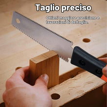 Carica l'immagine nel visualizzatore di Gallery, Sega giapponese per Legno, Seghetto Manuale Piccola con Lama a dOppio Taglio, Impugnatura Antiscivolo in Acciaio al Carb