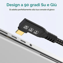 Carica l'immagine nel visualizzatore di Gallery, Cavo USB4 Thunderbolt 4 - 240W USB C a USB C per Ricarica, Dati 40 Gbps, HDR 8K @ 60Hz, 90 Gradi per Hub, Dock MacBook, 