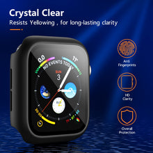 Carica l'immagine nel visualizzatore di Gallery, Amzpas 【2 PEZZI】 Cover per Apple Watch Series 6/ Series 5/ Series 4/SE 44mm Con Vetro Temperato 44mm (Nero*2)