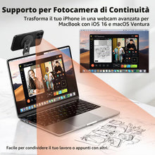 Carica l'immagine nel visualizzatore di Gallery, Supporto Magnetico per Laptop Compatibile con MagSafe iPhone/Samsung, Supporto Laterale per Telefono Pieghevole a 110° e
