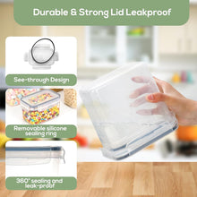 Carica l'immagine nel visualizzatore di Gallery, Cozary Contenitori Ermetici per Alimenti con Coperchio – Set da 8 Contenitori in Plastica Senza BPA per Pasta, Farina, Cereali – Organizer Cucina per Dispensa e Cassetti