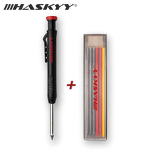 Carica l'immagine nel visualizzatore di Gallery, HASKYY Set di matite da falegname per segnare fori profondi, include mine e temperamatite, matita per legno, metallo, pi