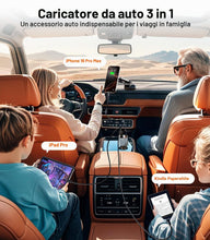 Carica l'immagine nel visualizzatore di Gallery, 3-IN-1 Retrattile Caricatore Auto【Ricarica rapida】12V/24V Adattatore USB C