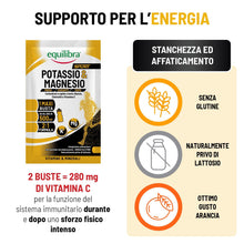 Carica l'immagine nel visualizzatore di Gallery, Equilibra Magnesio e Potassio Sport, Con Elettroliti e Carboidrati,10 Buste