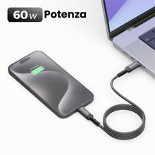 Carica l'immagine nel visualizzatore di Gallery, deleyCON 1,5m USB C Ricarica (60W Ricarica Rapida) PD3.0 PPS USB-C a USB-C per iPhone 17 16 15 Pro Max Air Galaxy A16 A5