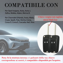 Carica l'immagine nel visualizzatore di Gallery, SUPALAND 2 Pezzi 2 Tasti Auto Telecomando Chiave Guscio Con Lama Per Opel Insignia Astra Adam Meriva Mokka Zafira Per Ch