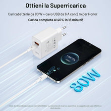Carica l'immagine nel visualizzatore di Gallery, 80W Caricatore e 2 Metri Cavo USB C per Honor 600 Pro 600 500 400 5G Pad