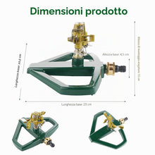 Carica l'immagine nel visualizzatore di Gallery, Irrigatore Automatico Giardino Rotante a 360°, Irrigatore a Pulsazione per Impieghi Gravosi con Base in Metallo Innaffia