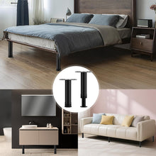 Carica l'immagine nel visualizzatore di Gallery, 4 Pezzi Piedini per Letto in Metallo Piedi Letto Regolabili in Altezza 18-30 cm Piedi per Rete a Doghe Piedini per Mobil