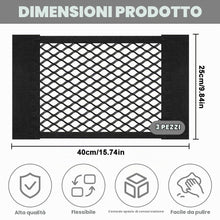 Carica l'immagine nel visualizzatore di Gallery, AOOWU 3 Pezzi Rete Portaoggetti Tasca Oganizer, 40 x 25 CM Universale Storage Mesh Net, Auto Selbstklebend Tasca Telo Pr