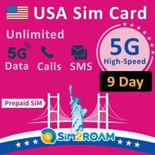 Carica l'immagine nel visualizzatore di Gallery, Carta SIM prepagata USA | Dati Internet ad alta velocità 5G/4G LTE illimitati negli Stati Uniti (Hawaii incluse) | Chiam